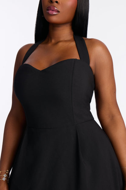 Celine Halter Corset Midi Dress - Black