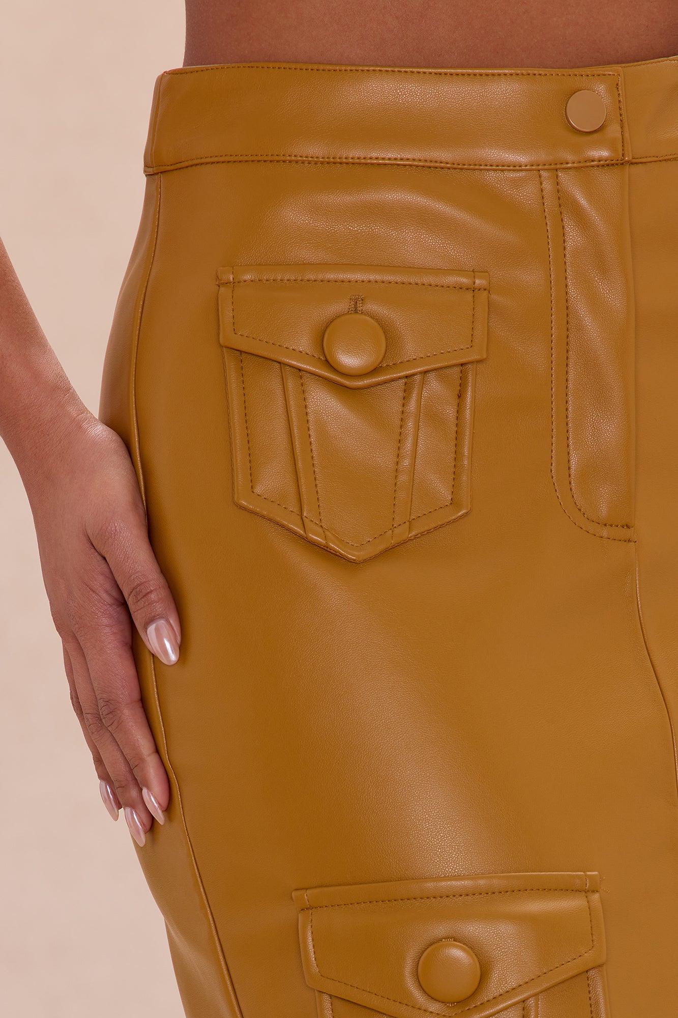 Up To No Good Midi Skirt - Camel