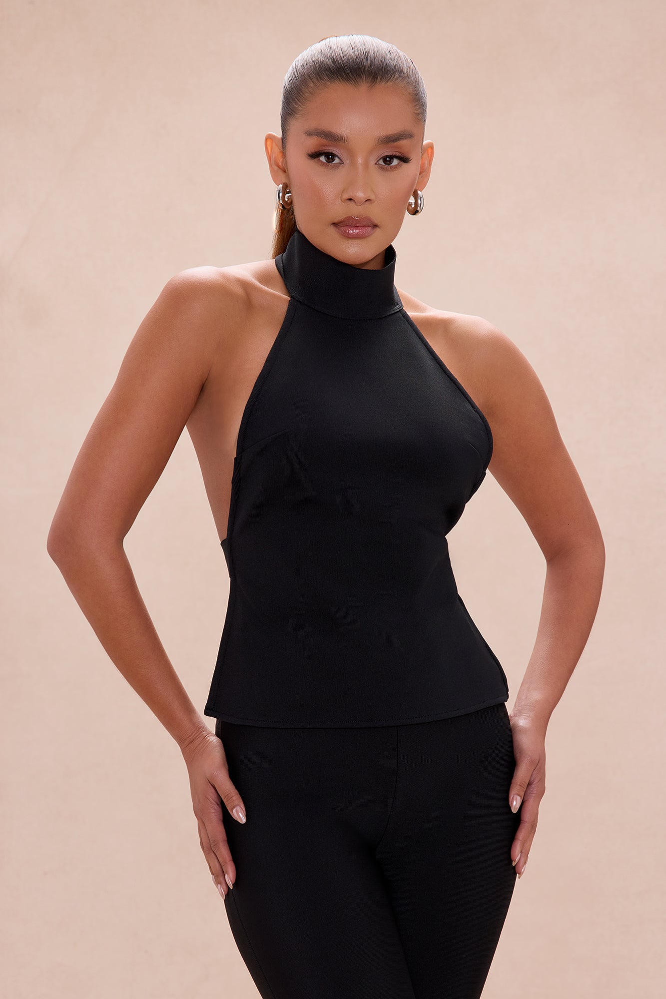 Jayden Backless Bandage Pant Set - Black