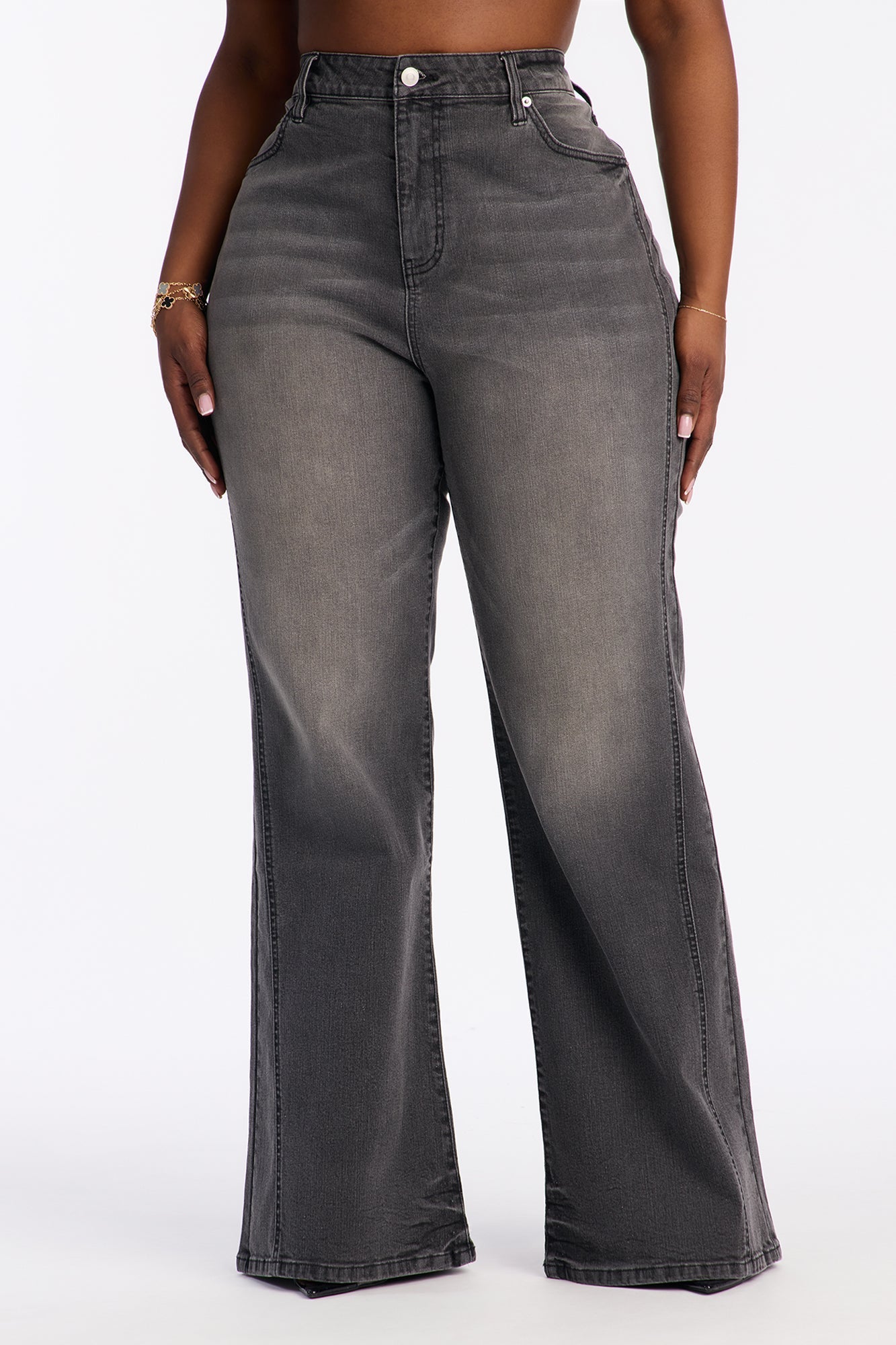 Upper West High Rise Stretch Flare Jeans - Grey/Smoke