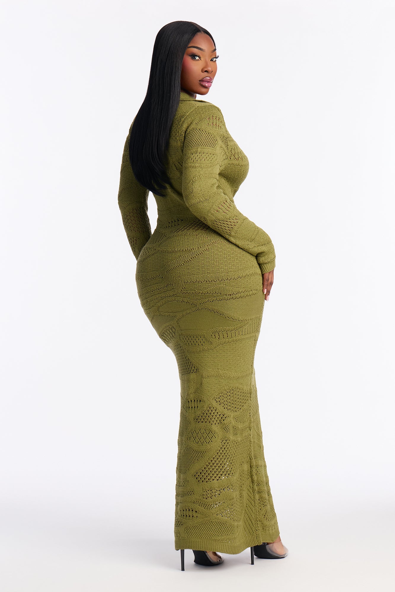 Ashlynn Sweater Maxi Dress - Olive