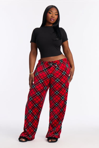 Winter Nights Plush PJ Pants - Red