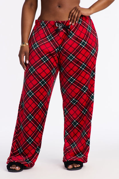 Winter Nights Plush PJ Pants - Red