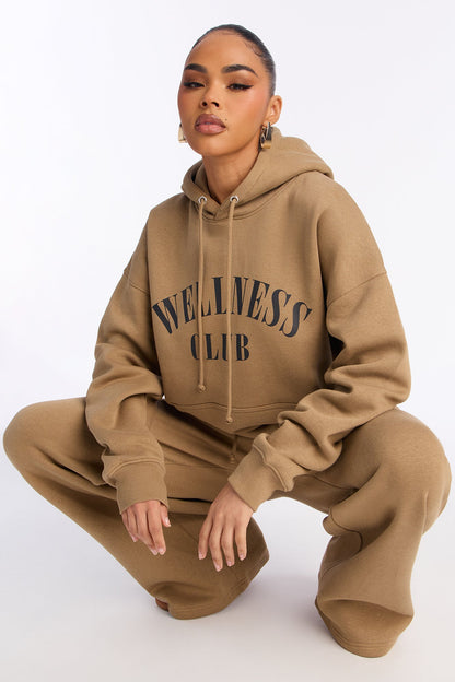 Body &amp; Spirit Wellness Club Fleece Pants - Taupe