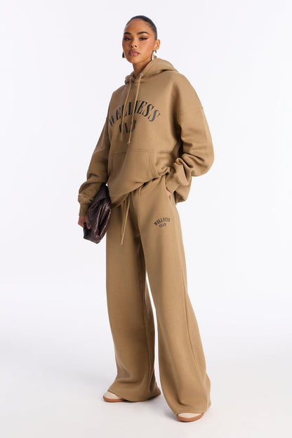 Body &amp; Spirit Wellness Club Fleece Pants - Taupe