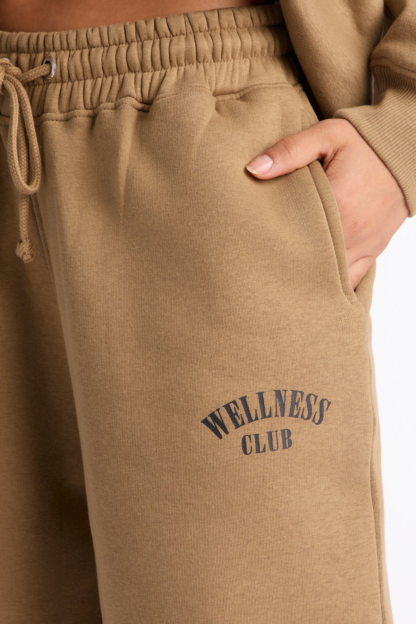Body &amp; Spirit Wellness Club Fleece Pants - Taupe