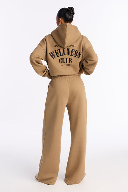 Body &amp; Spirit Wellness Club Fleece Pants - Taupe