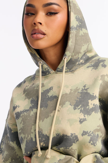 Boy Bye Fleece Camo Flare Leg Pant Set - Olive