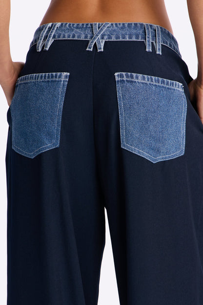 Tall Cityscape Remix Blazer Pant Set - Navy
