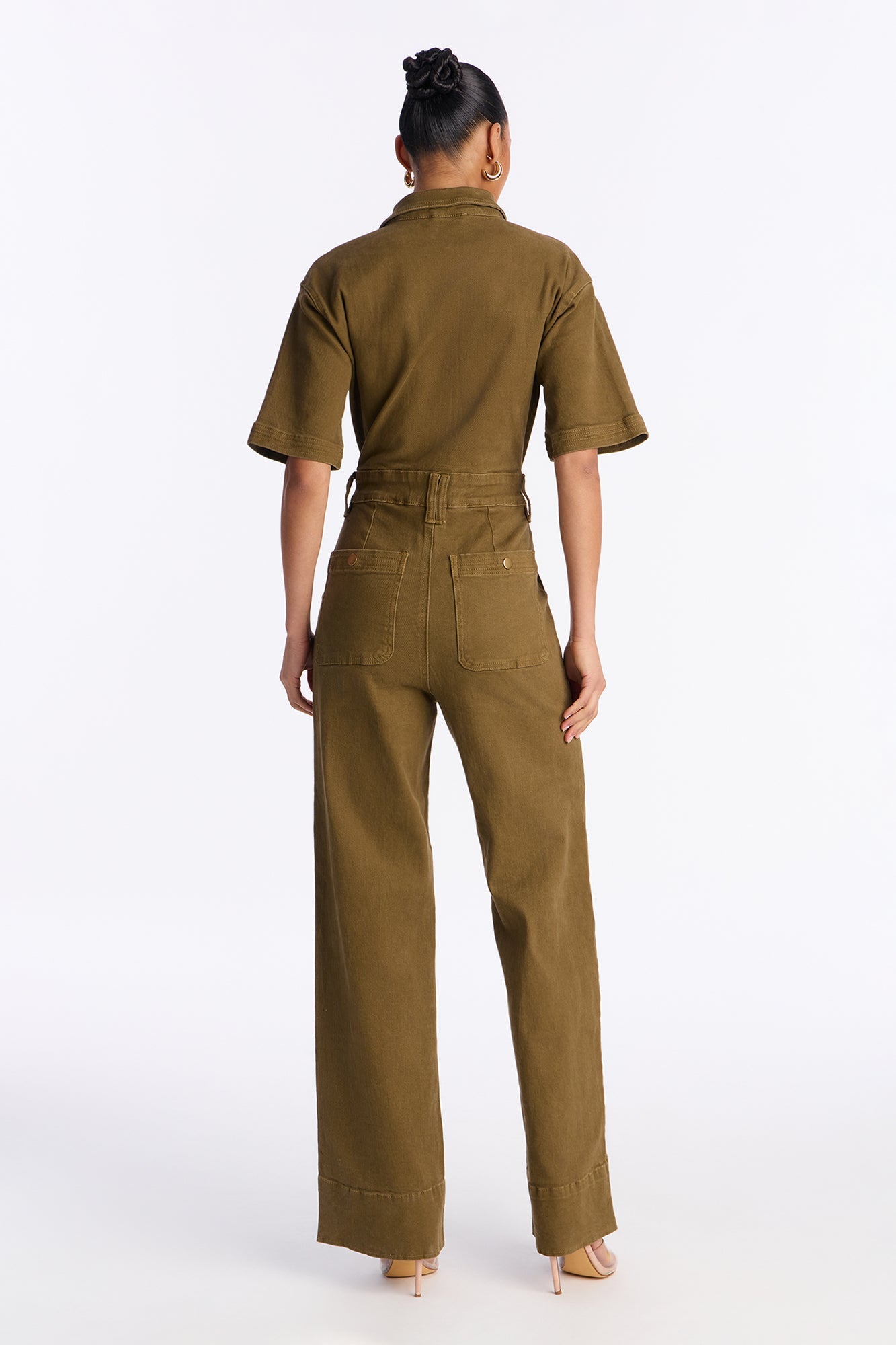 Marisol Twill Utility Jumpsuit - Olive