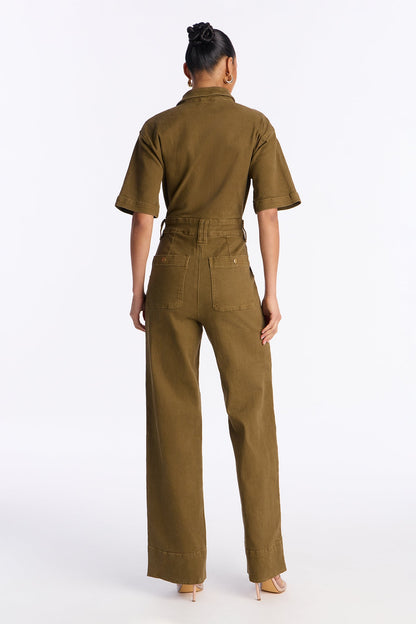 Marisol Twill Utility Jumpsuit - Olive