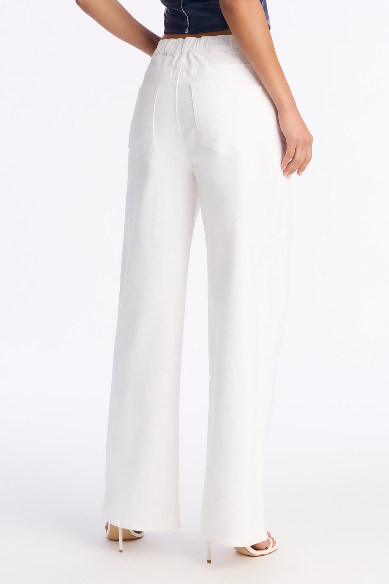 White Lies Mid Rise Jeans - White