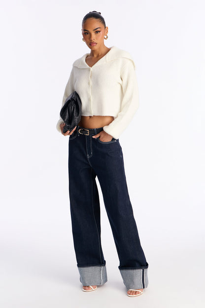 Carrie Collared Cardigan - Ivory