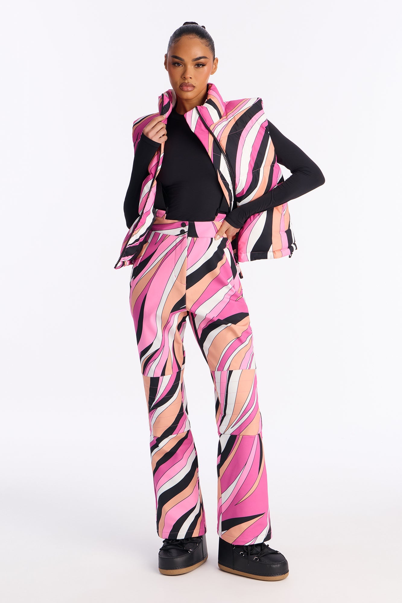 Hit The Summit Ski Overall Pants - Pink/combo