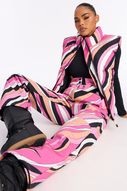 Hit The Summit Ski Overall Pants - Pink/combo