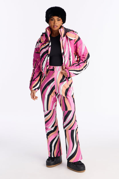Snow Days Quilted Puffer Jacket - Pink/combo
