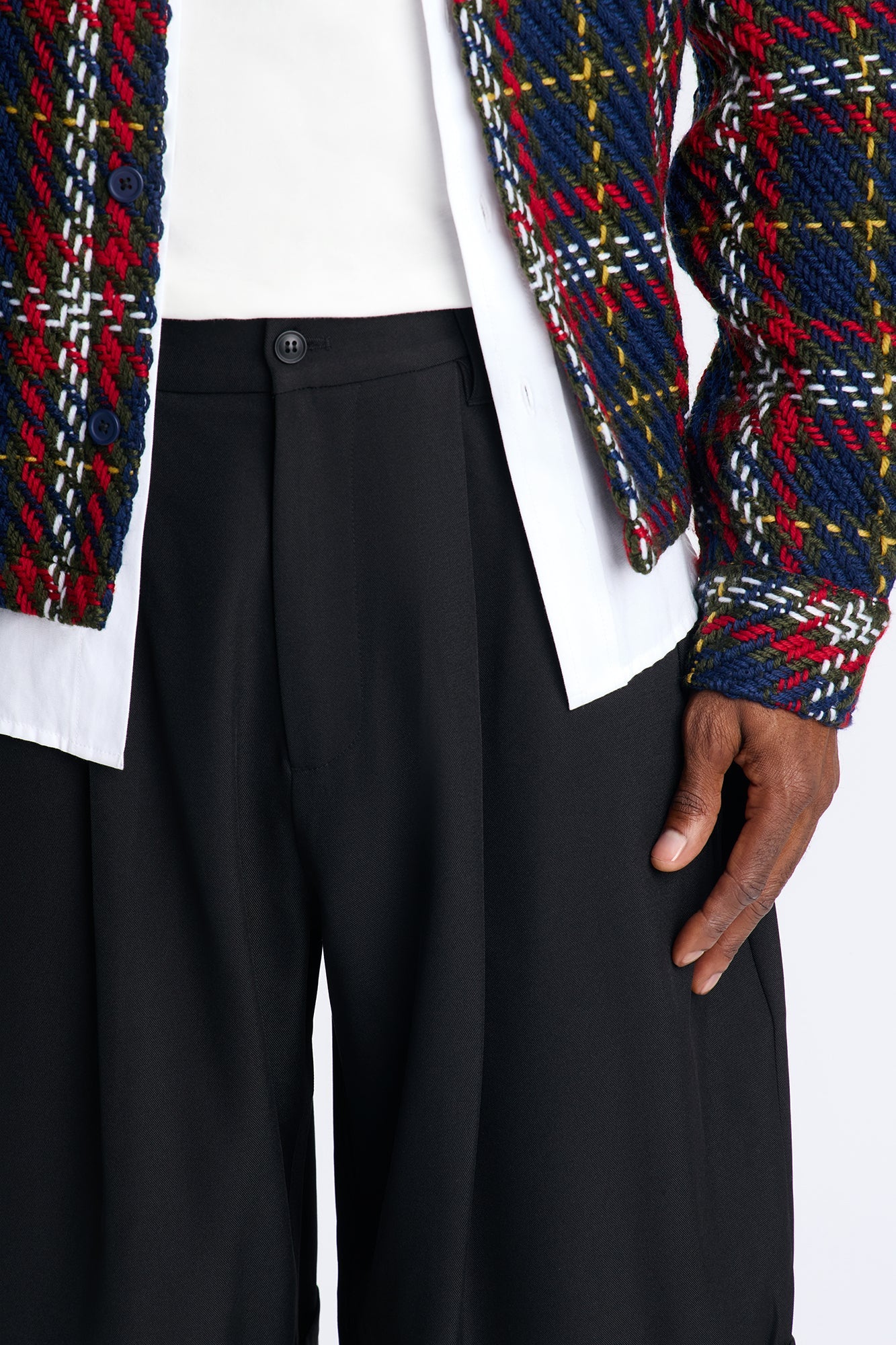 Wide Leg Double Pleated Grammercy Short - Black
