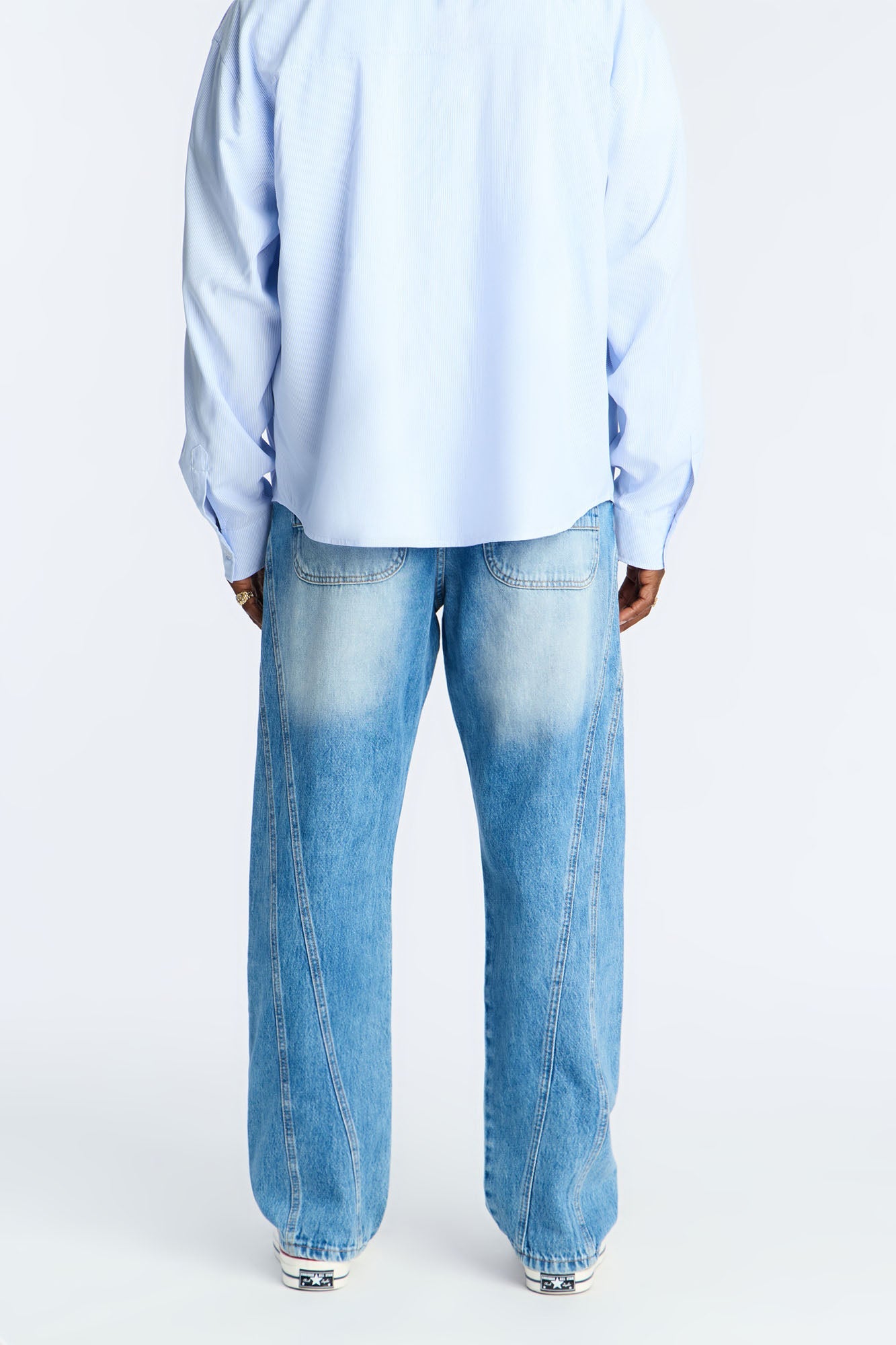 Straight In The Panels Jean - Medium Blue Wash
