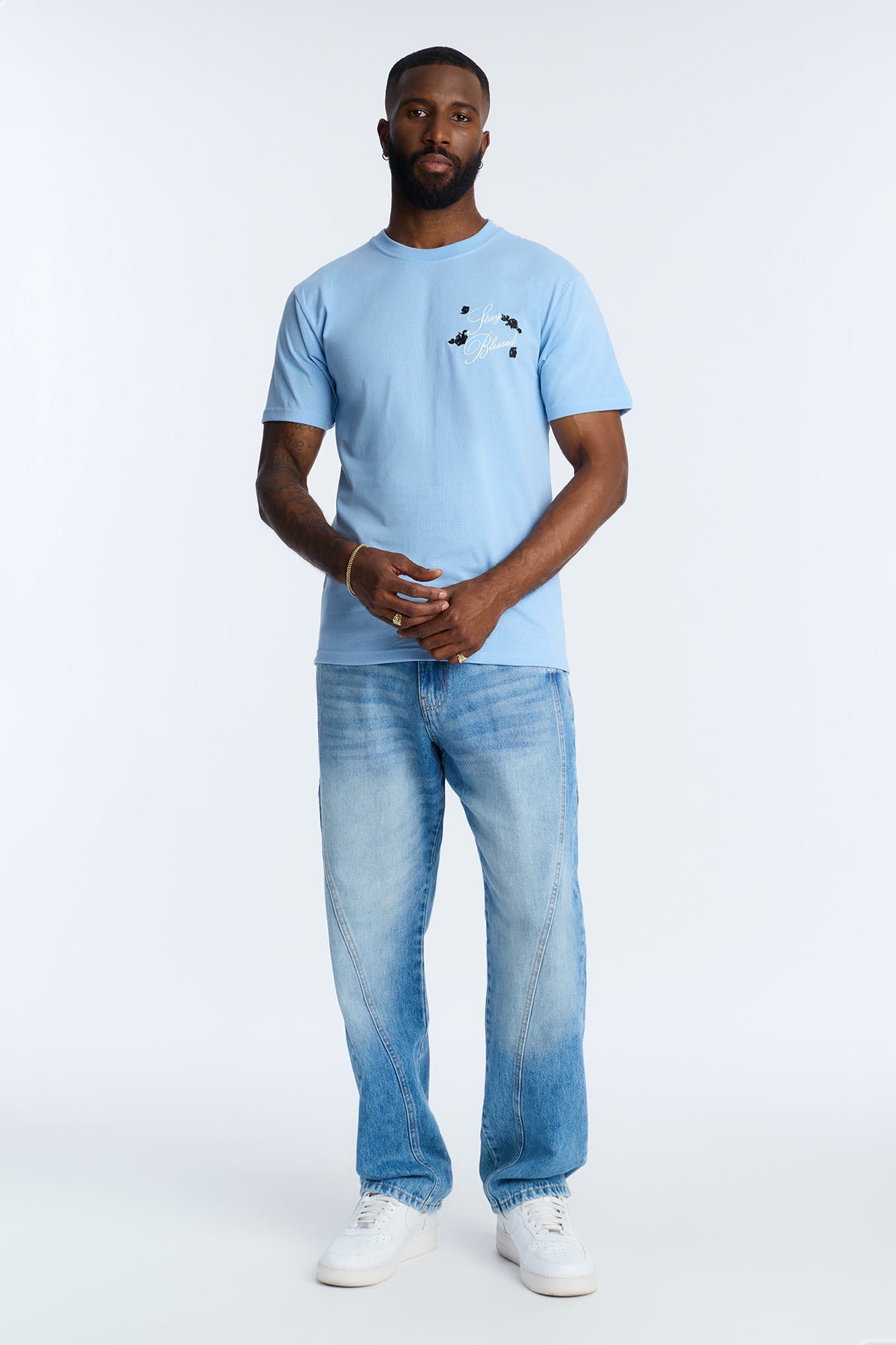 Angelic Blessings Short Sleeve Tee - Light Blue