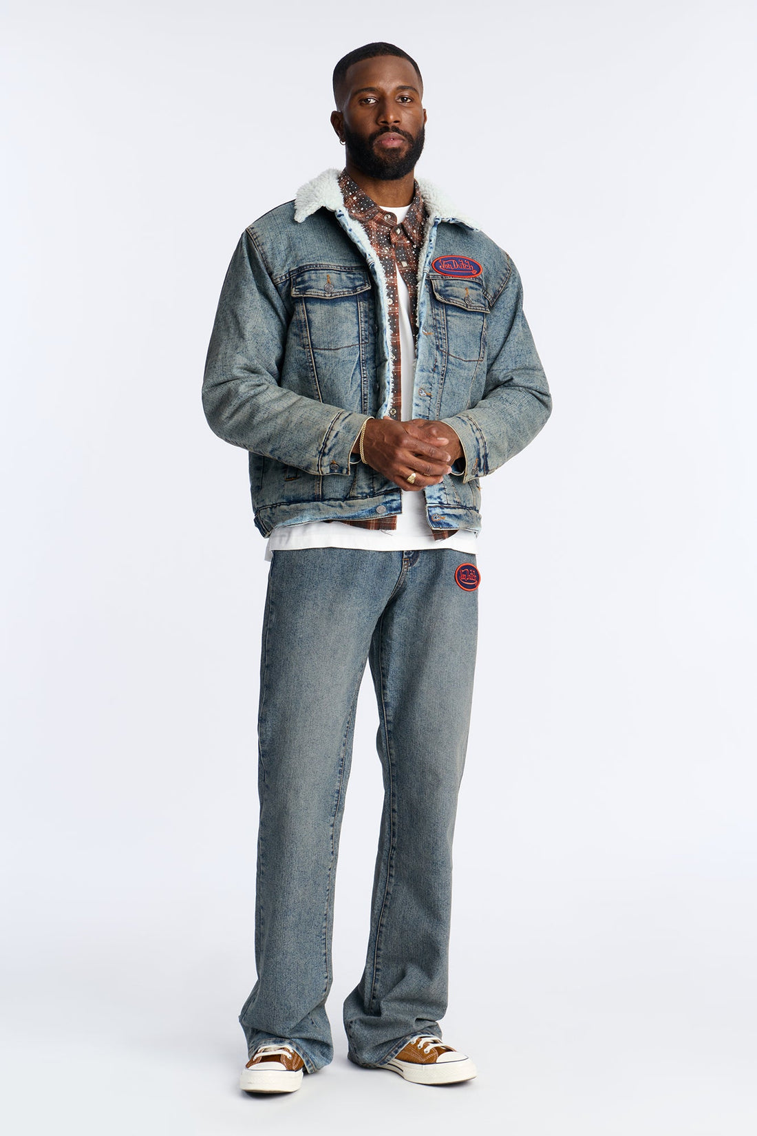 Von Dutch Pinston Denim Trucker Jacket - Vintage Wash