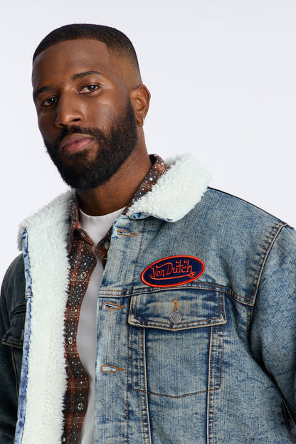 Von Dutch Pinston Denim Trucker Jacket - Vintage Wash