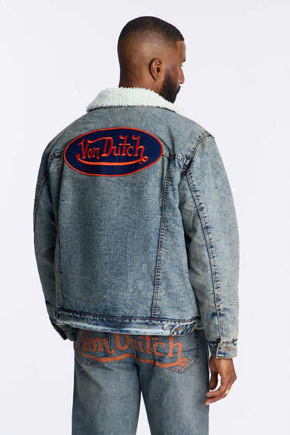 Von Dutch Pinston Denim Trucker Jacket - Vintage Wash