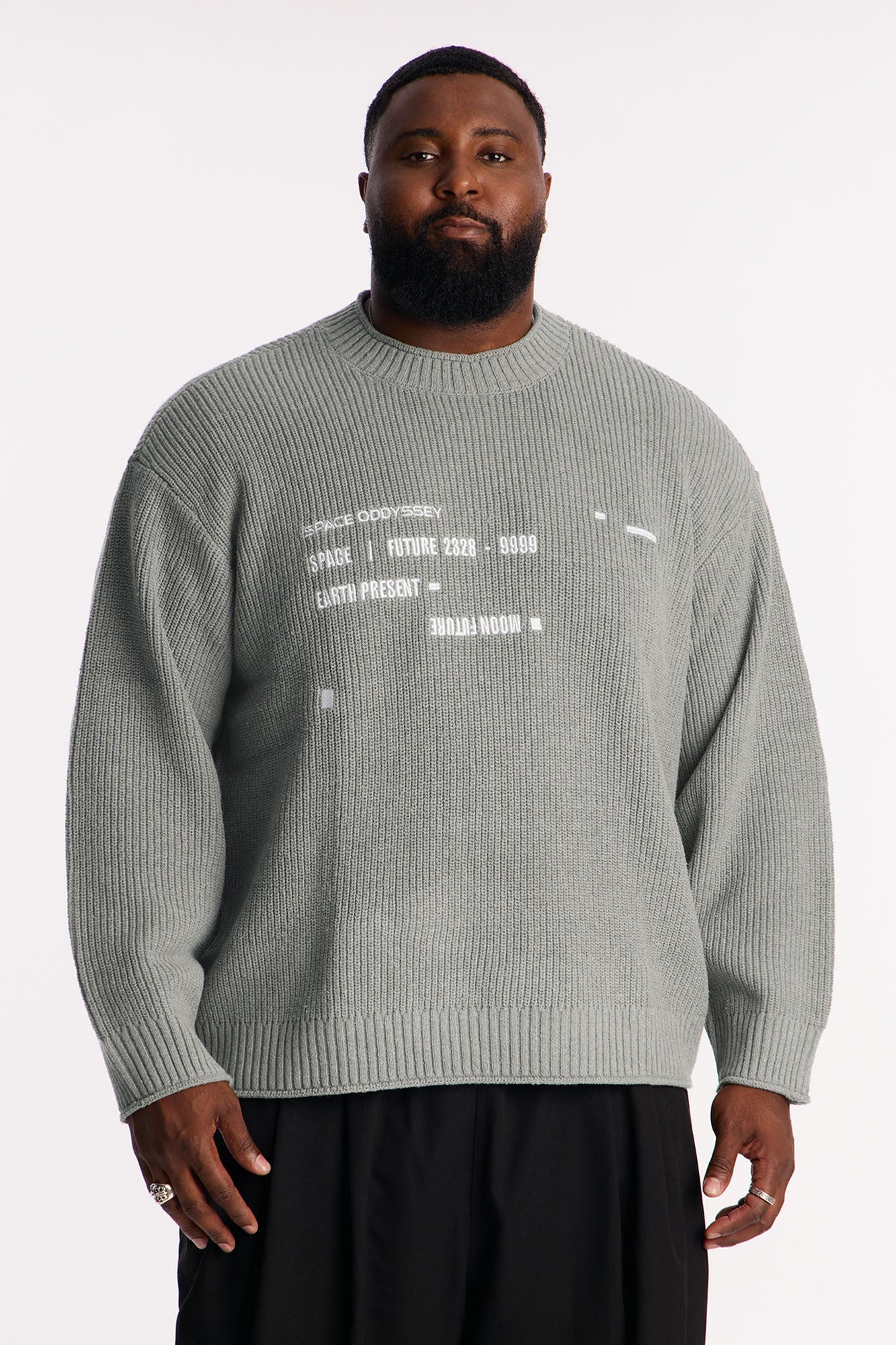 Extreme Space Cable Knit Sweater - Grey