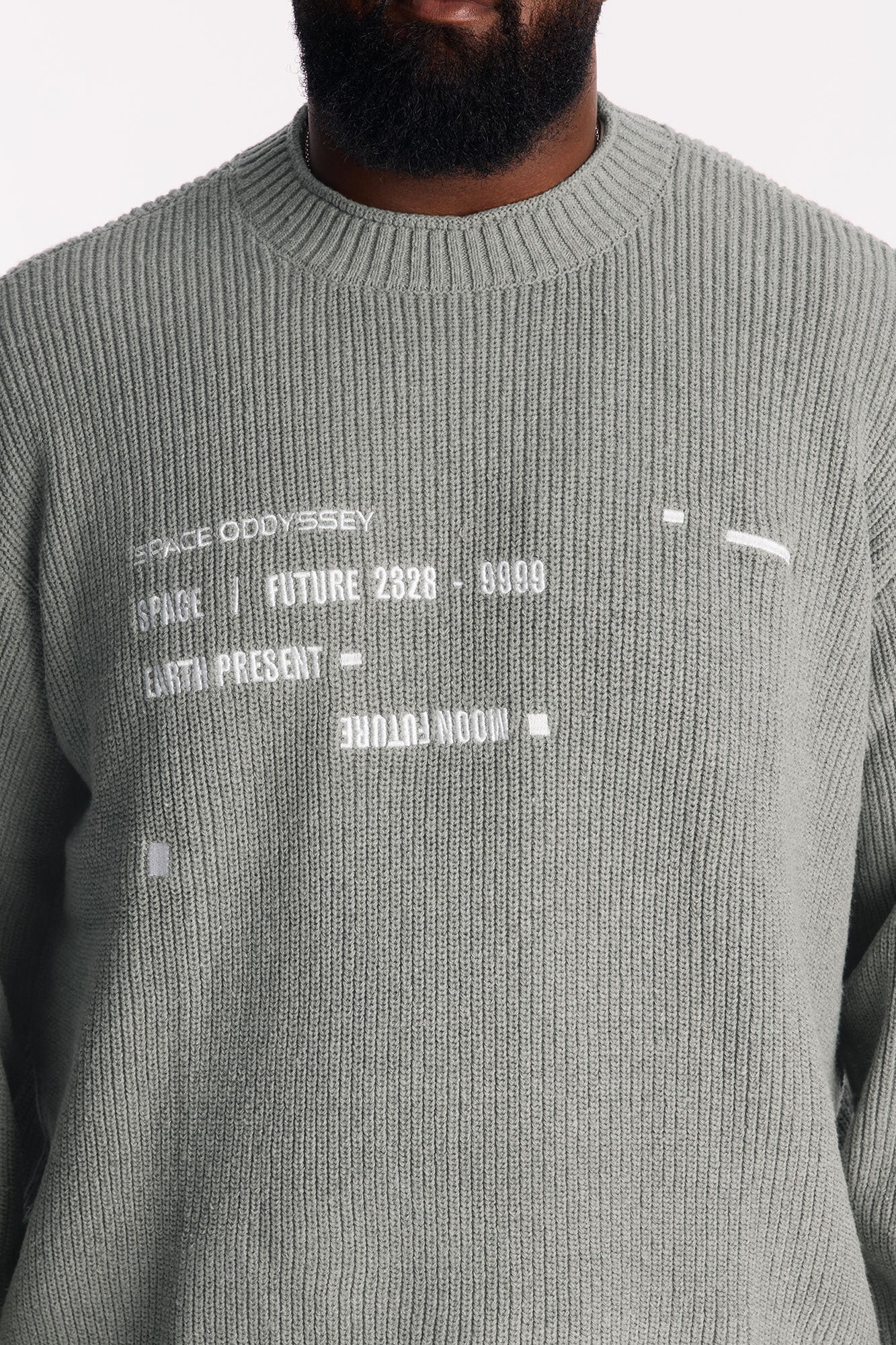 Extreme Space Cable Knit Sweater - Grey