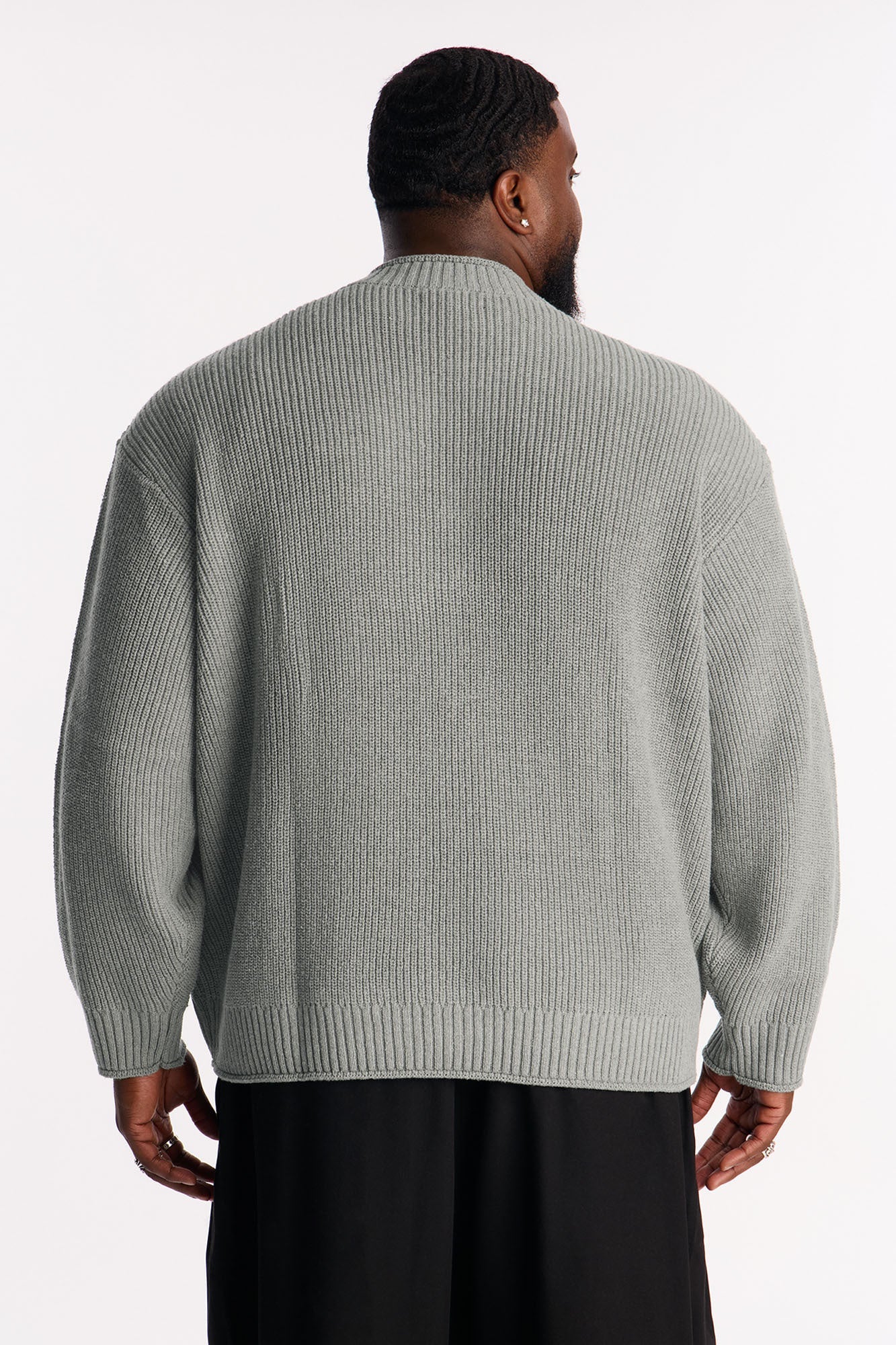 Extreme Space Cable Knit Sweater - Grey