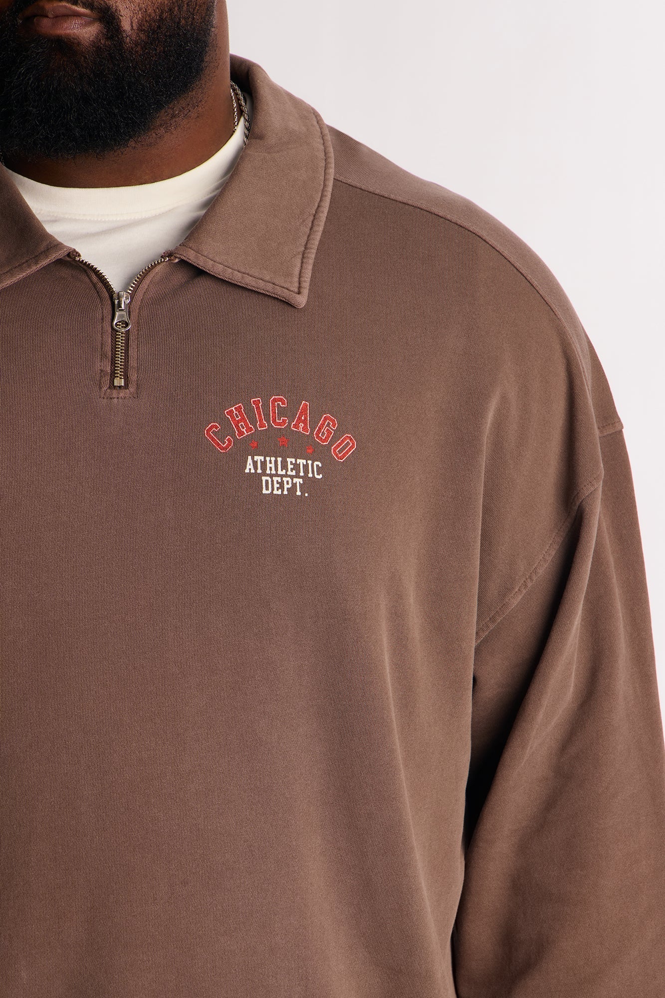 Chicago Athletic Dept Long Sleeve Polo - Brown