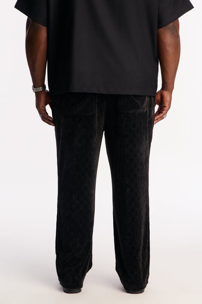 Straight Chenille Textured Pant - Black