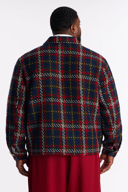 Cropped Nepal Button Up Shirt - Navy
