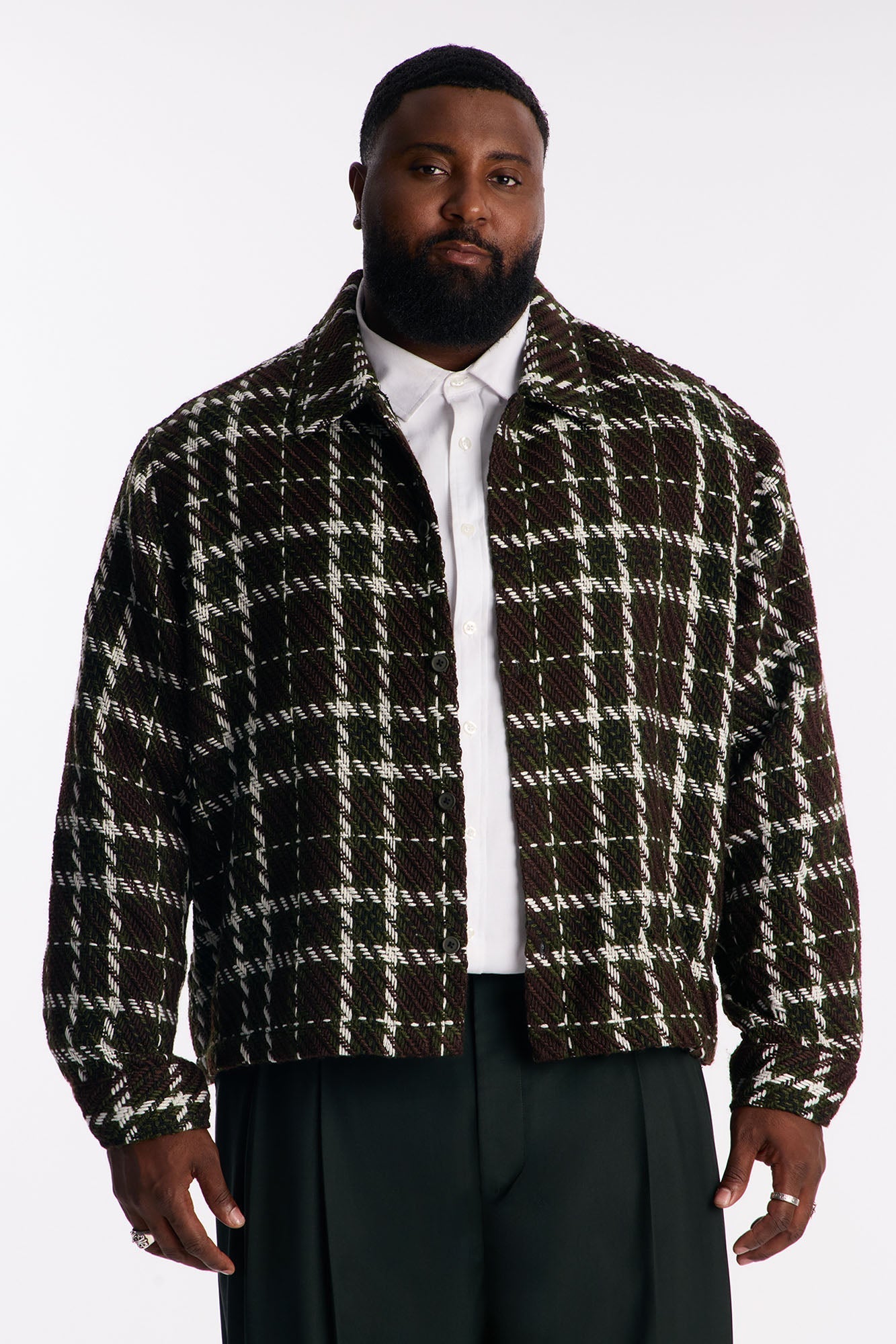 Cropped Nepal Button Up Shirt - Olive