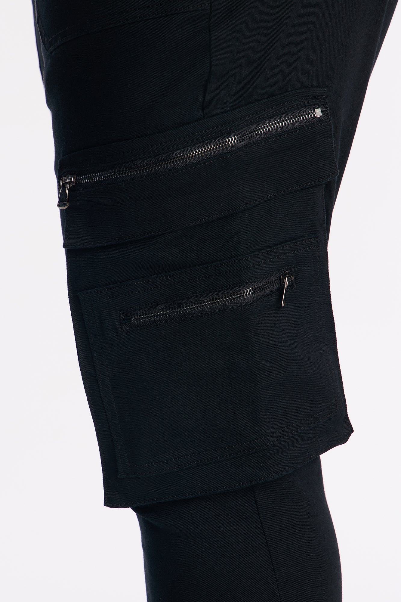 Stacked Skinny Take A Stroll Cargo Zipper Jean - Black