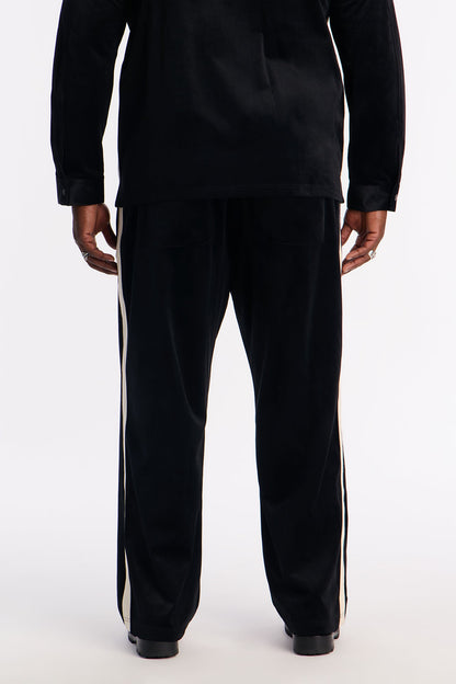 Straight Crescent Track Pant - Black