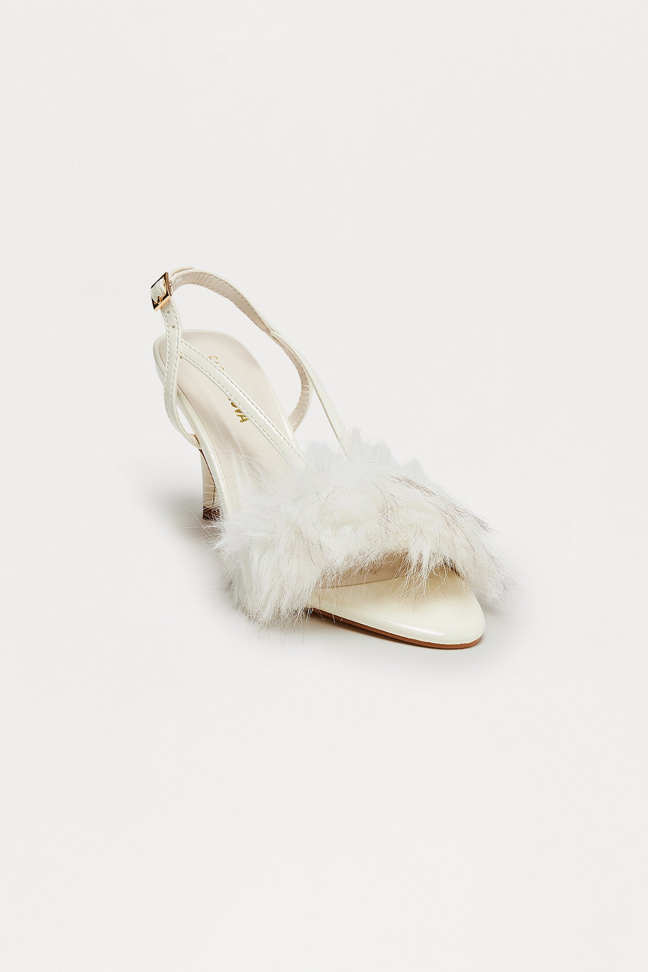 Mareem Faux Fur Slingback Heels - Cream