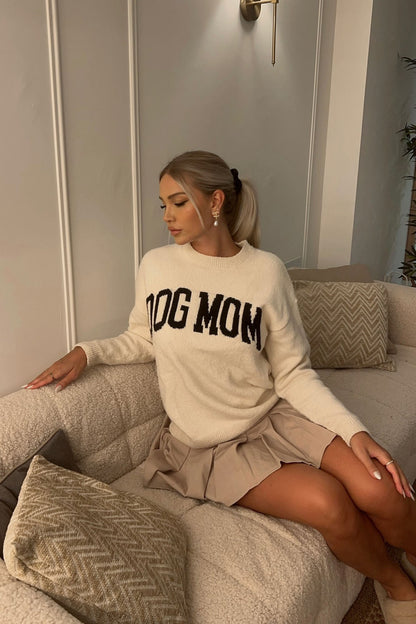 Dog Mom Sweater - Ivory/combo