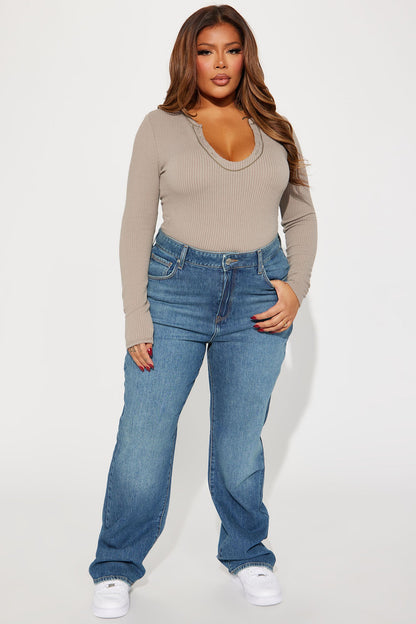 Kiss And Tell High Rise Low Stretch Straight Leg Jeans - Vintage Wash