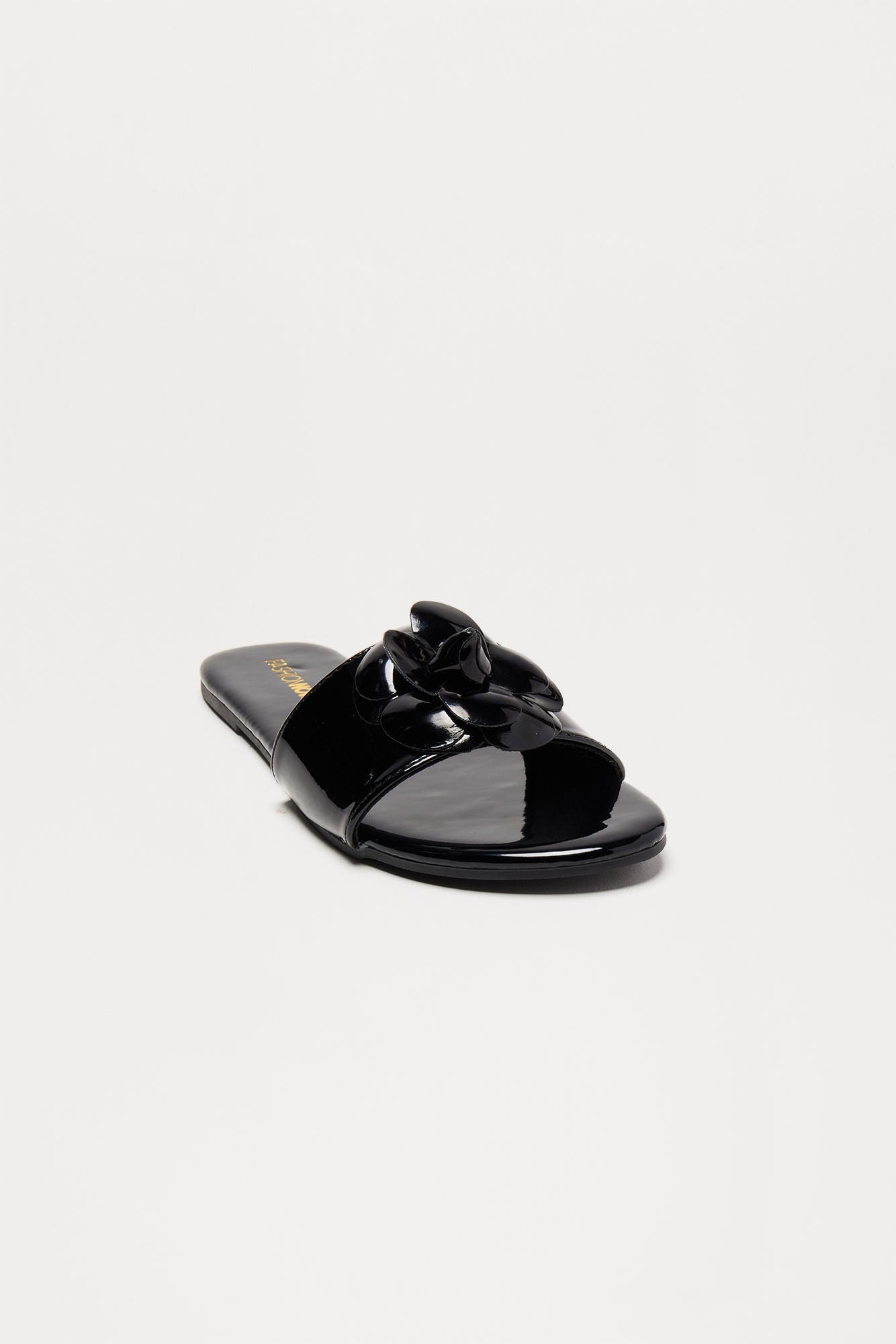 Lavender Flower Sandals - Black