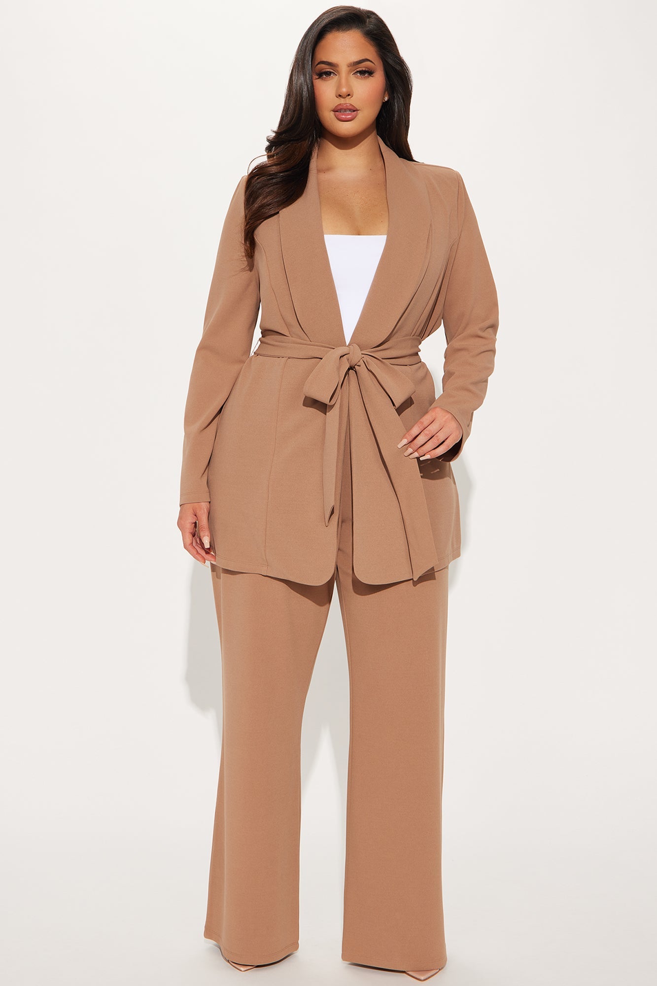 CEO Vibes Blazer Set - Mocha