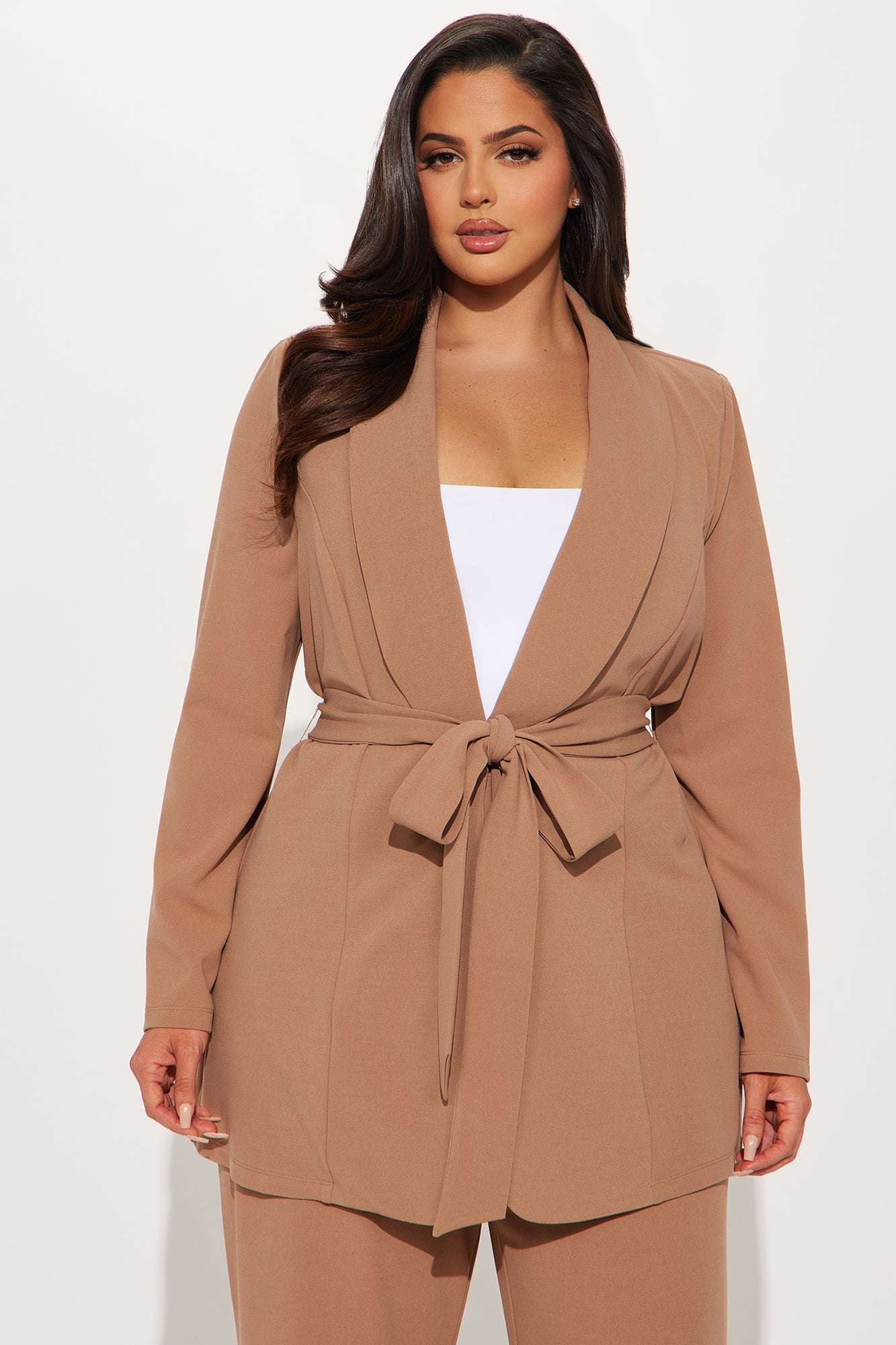 CEO Vibes Blazer Set - Mocha