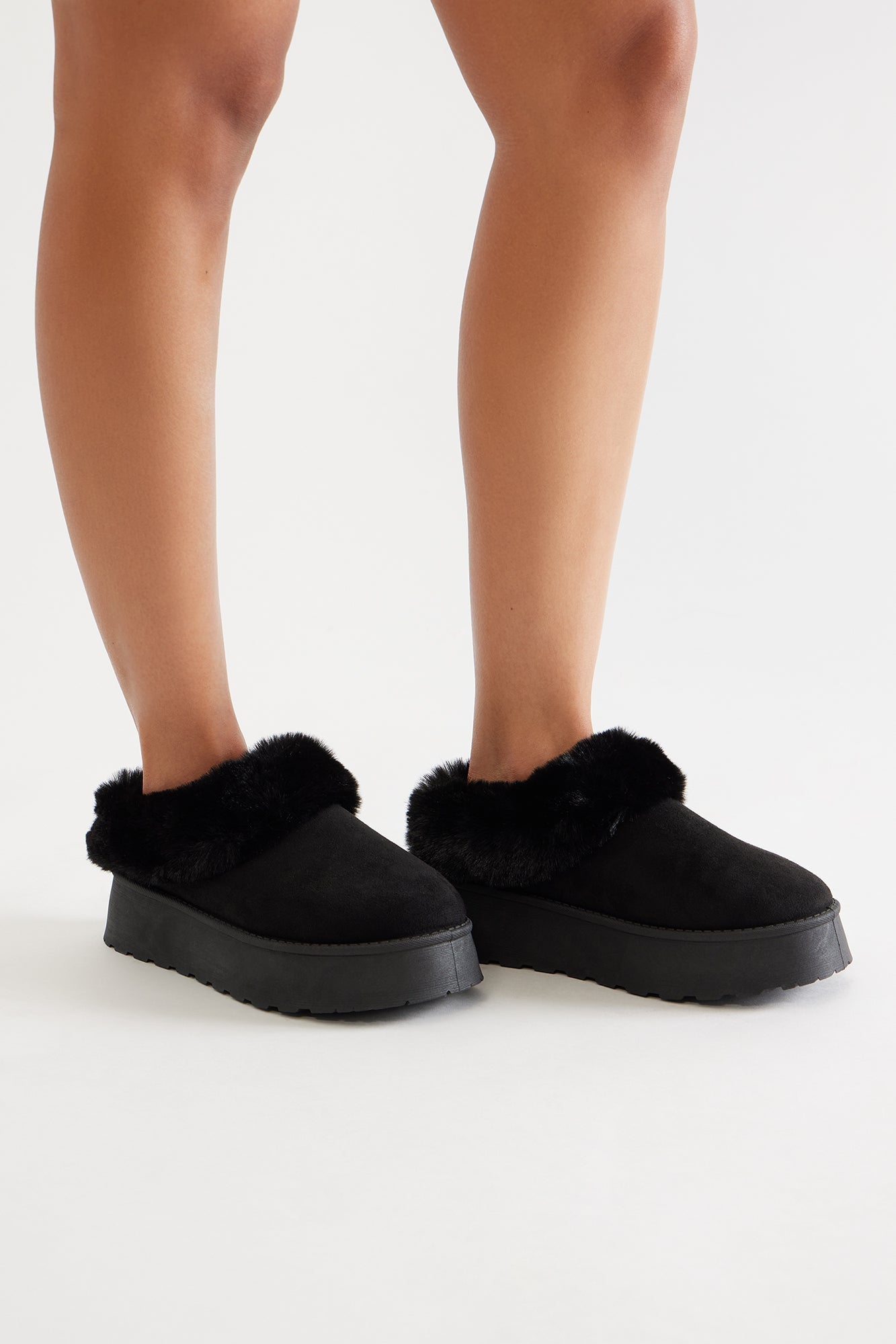 Blizzard Fur Trim Booties - Black