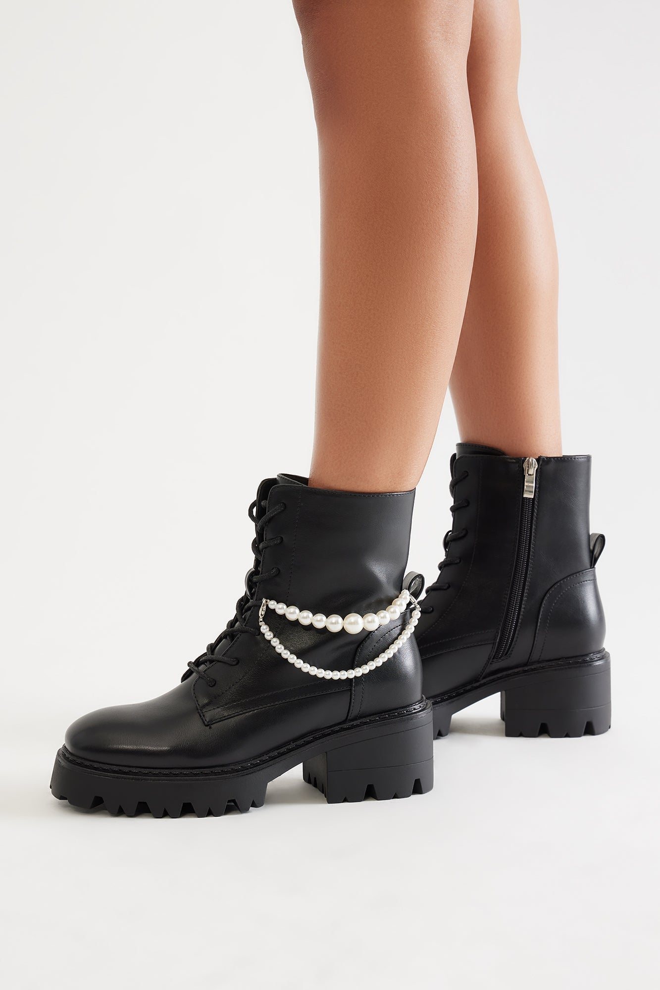 Dax Pearl Booties - Black