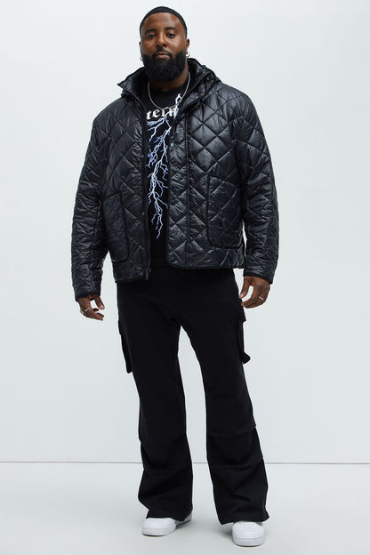 Better By Myself Quilted Jacket - Black