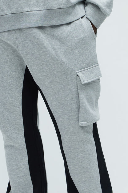 Tyson Flared Cargo Sweatpants - Heather Grey