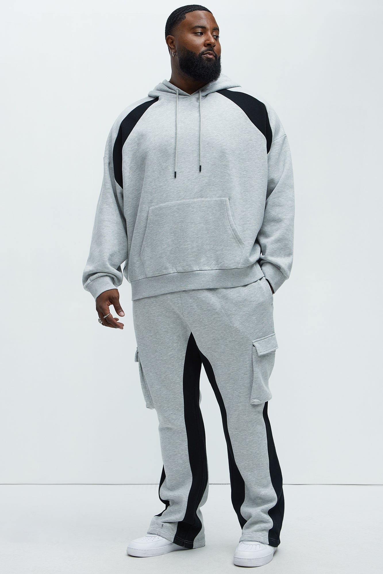 Tyson Flared Cargo Sweatpants - Heather Grey