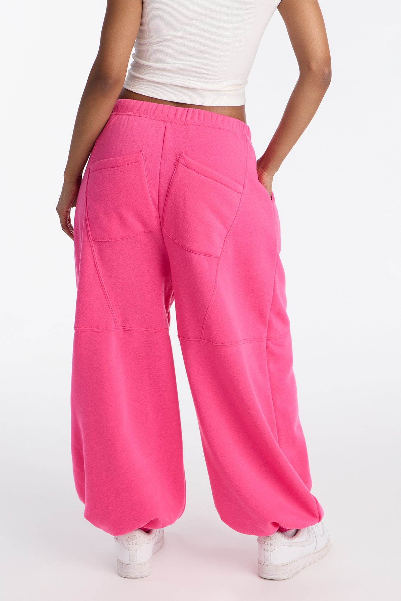 Sabrina Fleece Barrel Sweatpants - Magenta