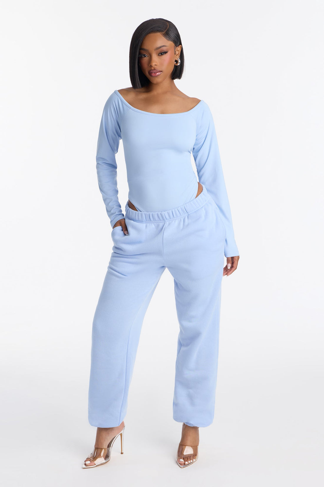 Jasmine Bodysuit Jogger Set - Blue