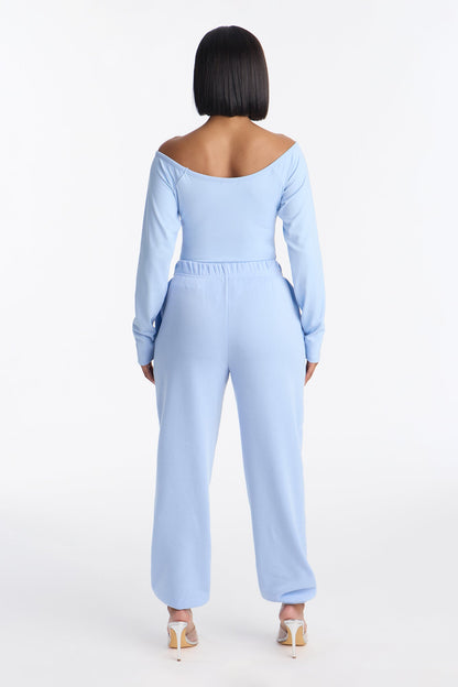 Jasmine Bodysuit Jogger Set - Blue