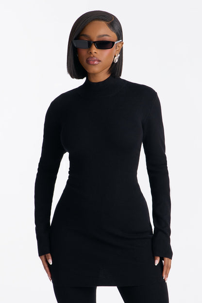 Julia Sweater Knit Mock Neck Legging Set - Black